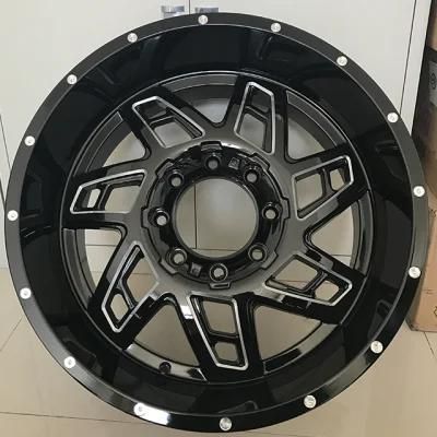 20*10 Inch Black Milling Truck Car Rims Concave off-Road Alloy Wheels