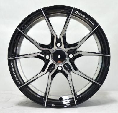 Black machine face alloy wheels in four holes