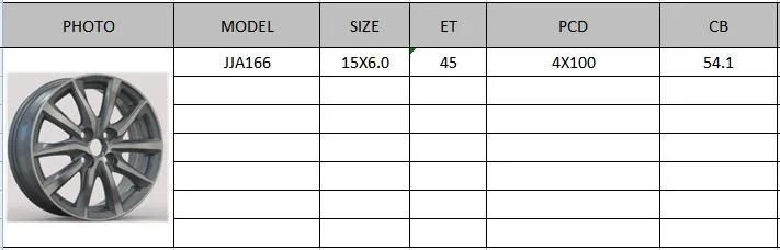 JJA166 JXD Brand Auto Spare Parts Alloy Wheel Rim Replica Car Wheel for Toyota