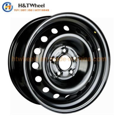 H&T Wheel 675506 16 Inch 16X6.5 PCD 5X110 Black E-Coating Steel Rim Wheels