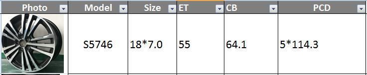 S5746 JXD Brand Auto Spare Parts Alloy Wheel Rim Replica Car Wheel for Honda Elysion