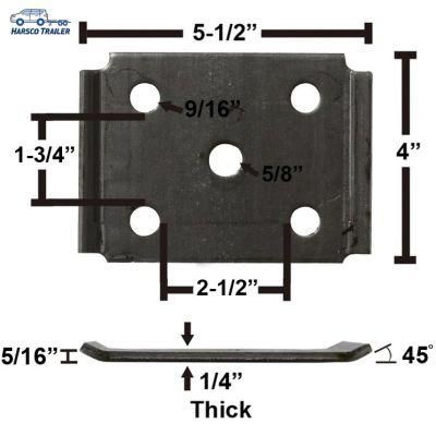 Oiled Trailer Axle Tie Plate with Bent Ends for 2 3/8&quot; Axle and 1 3/4&quot; Spring