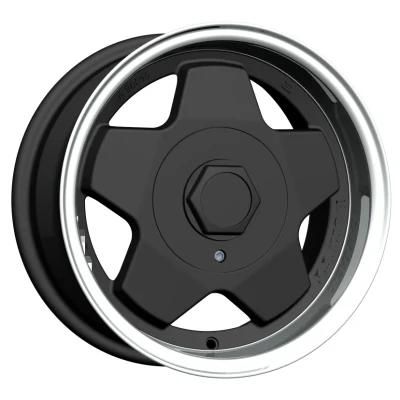 Wholesale Hyper Black Deep Dish Alloy Wheels 4 Hole Rims 15 Inch
