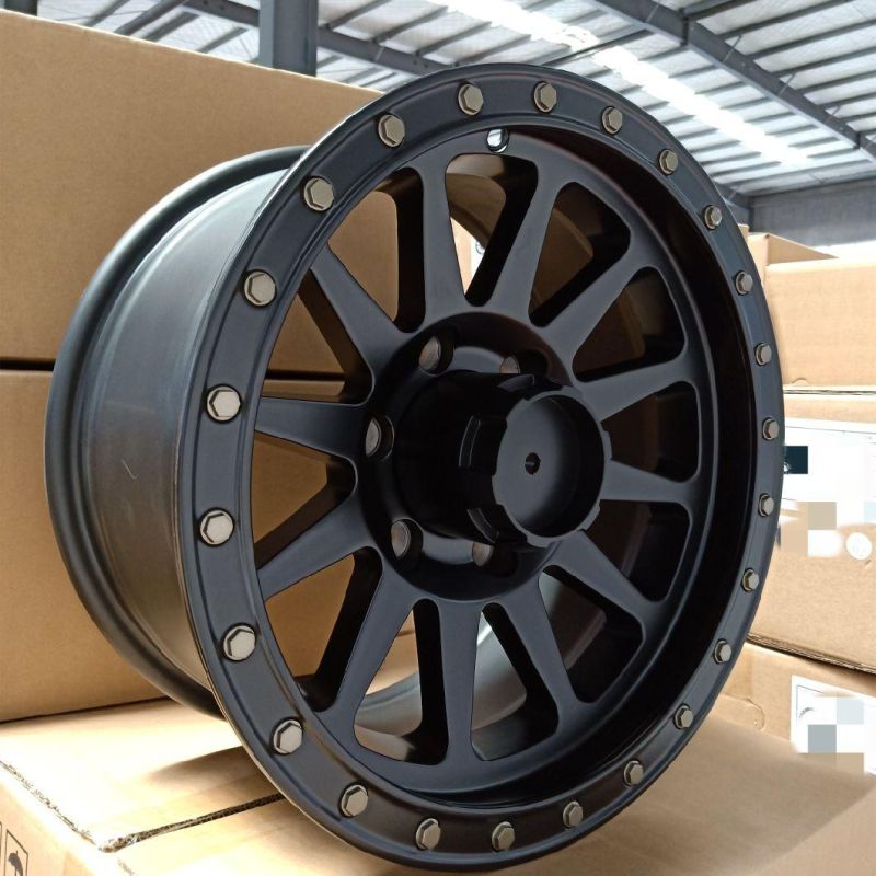 Matt Black Aftermarket 16*8.0 Inch SUV 139.7*6 Alloy Wheels Auto Spare Parts Wheel Rims