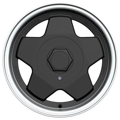 14 Inch 100-114.3 PCD 4 Hole 20 Et Alumilum Alloy Wheel Rims Black Machined Lip Wheels for Passenger Car Wheel China Professional Manufacturer