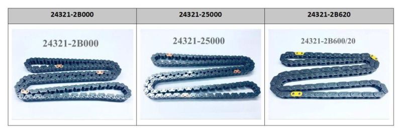 OEM Customized Engine Parts Genuine Engine Timing Chain 243212b200 24321-2b200 Car Parts Auto Transmission Part Chain Hardware Link Time Chain Factory Price