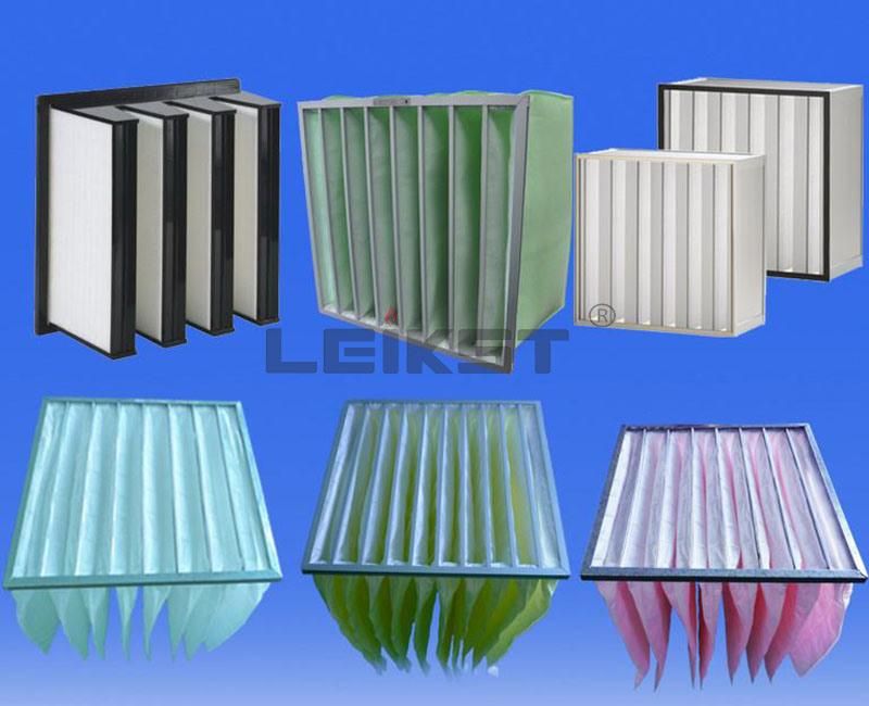 Leikst 99.99% Efficiency Glass Fiber V-Bank HEPA Panel Filter at 0.30um H13 W-Type Filter