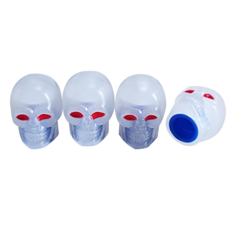 Plastic Skull Luminous Auto Glow in The Dark Tire Valve Caps Dust Cover for Car