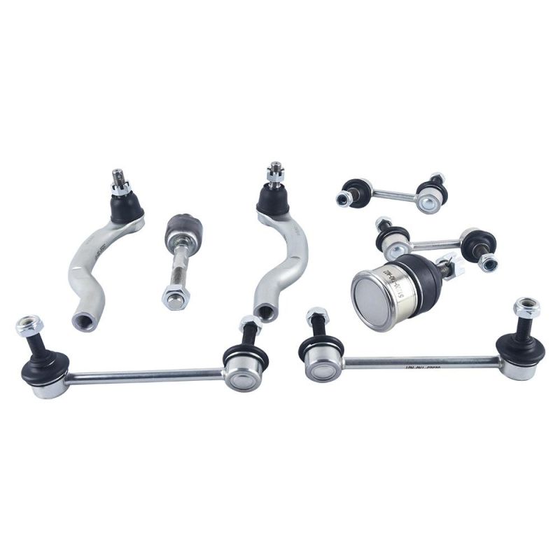 8 Pieces Suspension Kit Includes Front &Rear Stabilizer Link, Front Inner Tie Rod End, Power Steering Tie Rod End and Ball Joint for Honda Accord 08-13