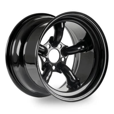 Black Steel Wheels 5 Pipes 5 Split Spoke Wheel 16X10&quot; 5X120