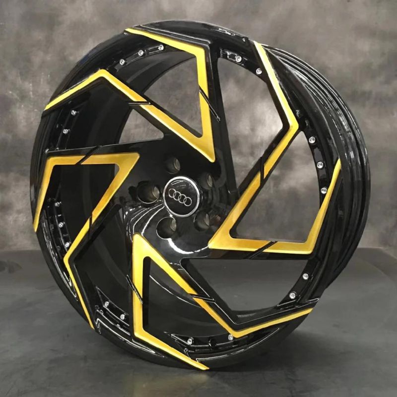 1 Piece Monoblock Aluminum Alloy Mag Wheel with Yellow Coating