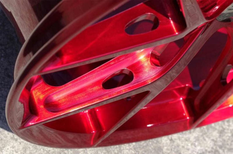 1 Piece Aluminum Alloy Wheel Red Brushed Finish Color for BBS