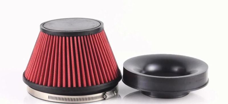 102mm Height Red Car Air Filter Intake with Velocity Stack 3′′/3.5′′/4′′ Universal