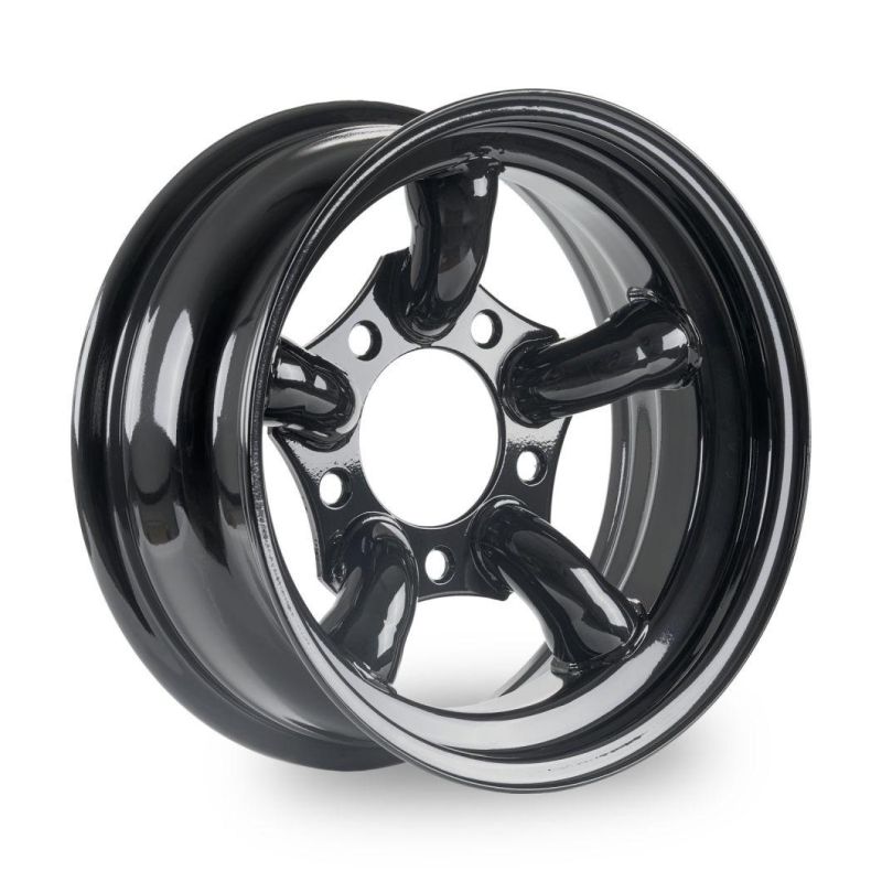 Black Steel Wheels 5 Pipes 5 Split Spoke Wheel 16X7" 5X165