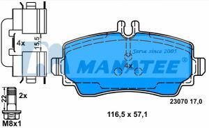 Front Disc Brake Pads for Mercedes Benz A-CLASS W168 (168 420 00 20)