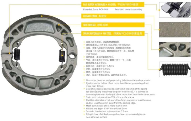 High Quality Motorcycle Rear Brake Shoes for Pgt P50