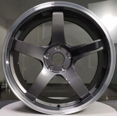 1 Piece Forged T6061 Alloy Rims Sport Aluminum Wheels for Customized Mag Rims Alloy Wheelst6061 Material with Gun Metal Machined Lip
