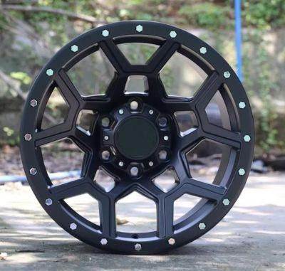 17X9.0 Inch Wheel Rim Passenger Car Alloy Wheel Rim 6X139.7 Black Color with Rivets
