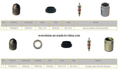 Tire Pressure Sensor TPMS TPS Service Pack Kit W/ Nut Valve Core Washer O-Ring, K, Cadillac, Chevrolet, Gmc, Dodge, Jeep, Chrysler, Mazada