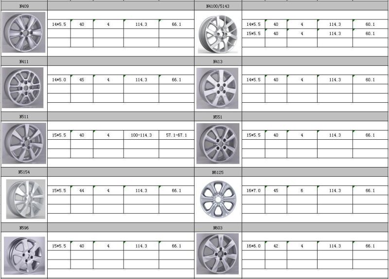 N4100 JXD Brand Auto Spare Parts Alloy Wheel Rim Replica Car Wheel for Nissan