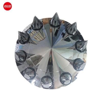 Front Axle Kit Truck Axle Wheel Cover with Pointed Hub Cap Suits 10 Stud PCD/22.5&quot; 24.5&prime; &prime; Wheel Axle Cover Hub Caps