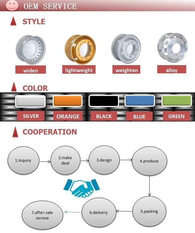 6.00-16 Inch Tube Truck Bus Trailer Dump Cheap Price High Quality OEM Brand Steel Wheel Rim