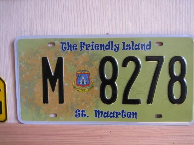 St. Maarten Completed Car License Plate, Registration Number Plate