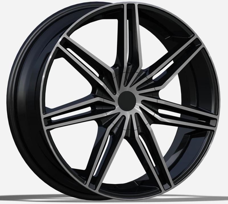 OEM/ODM Alumilum Alloy Wheel Rims 18/20/22/24 Inch 5X100-120 PCD Black Machined Face and Lip China Professional Manufacturer for Passenger Car Wheel Car Tire