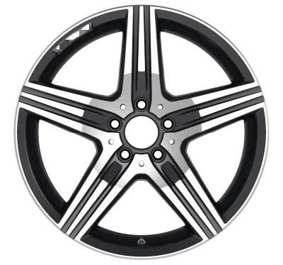 17 18 20 Inch Aluminum Car Alloy Wheels Sports Rims Black Color with Deep Dish 5 Split Spoke