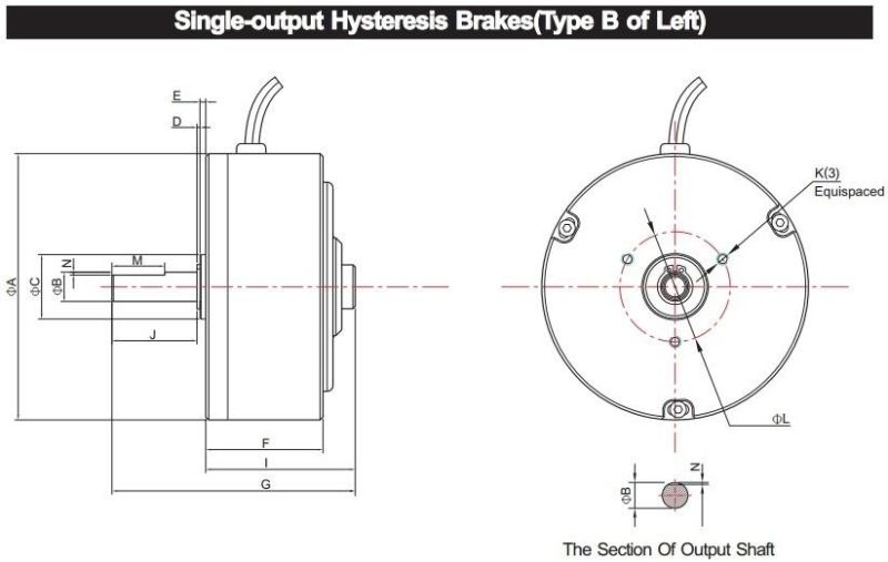 Long Lift Hb Standard Magnetic Hysteresis Brakes with High Speed Range