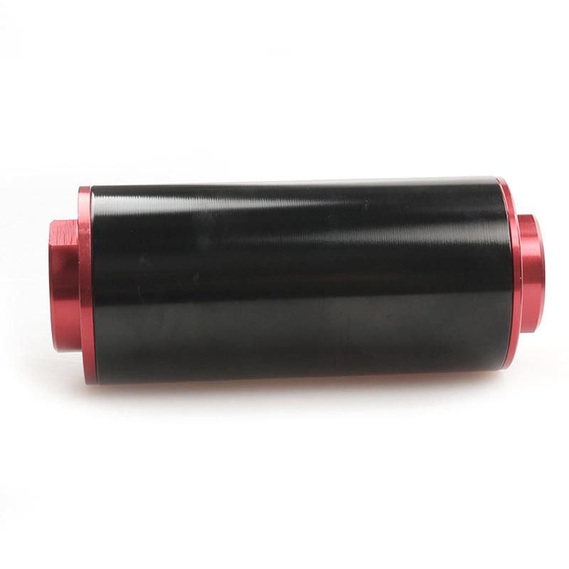 New Universal 50mm Aluminium Inline Fuel Filter with An6 An8 An10 Fittings for Racing Cars