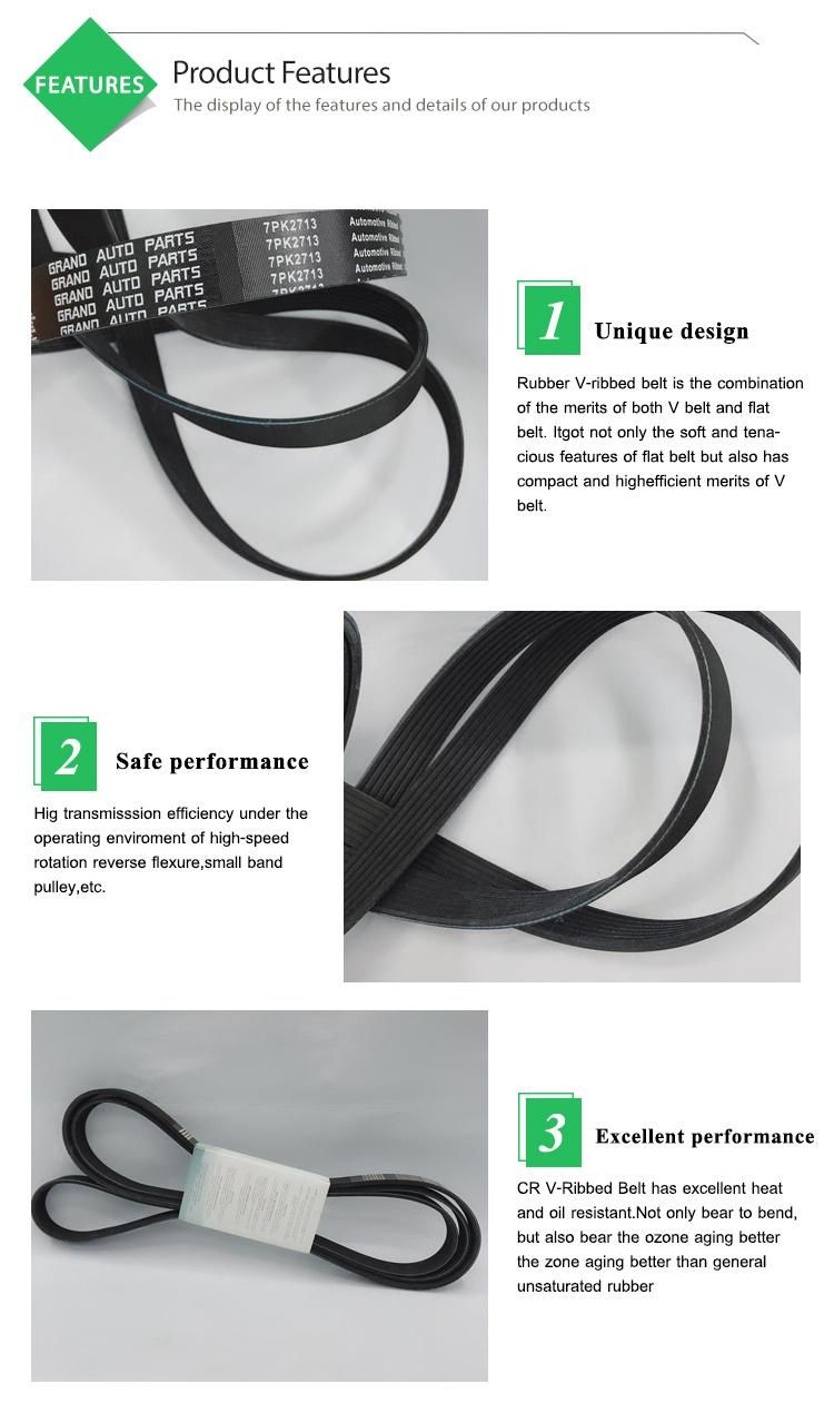 China Black Rubber Auto Spare Parts 6pk Pk Belts 6pk1570