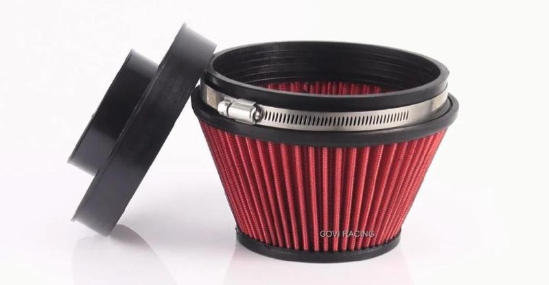 102mm Height Red Car Air Filter Intake with Velocity Stack 3′′/3.5′′/4′′ Universal