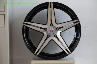 Concave Car Wheel Rim with Matt Black Machined Face