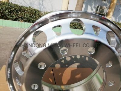 22.5X9.0 Customized Alloy Truck Rims with Double Wind Holes