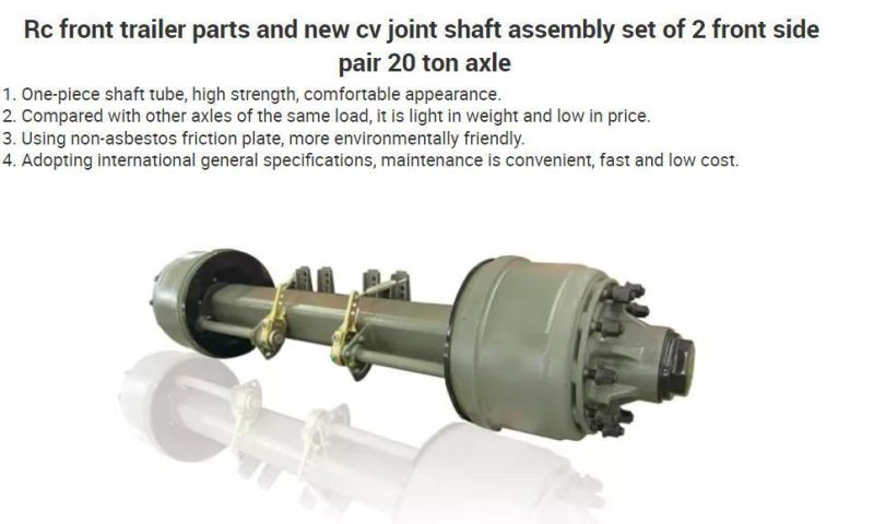 Trailer Axles Parts American Type Axle for Semi Trailer Trailer Axle