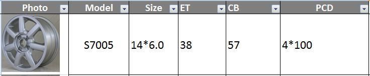 S7005 JXD Brand Auto Spare Parts Alloy Wheel Rim Replica Car Wheel for Volkswagen Jetta