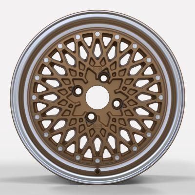 Aftermarket Alumilum Alloy Wheel Rims 15/16/17 Inch Bronze Machined Lip Finish Wheels for Passenger Car Wheels China Professional Manufacturer