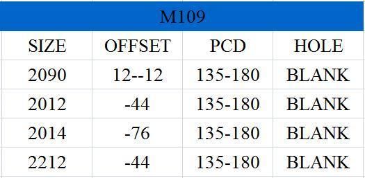 M109 JXD Brand Auto Spare Parts Alloy Wheel Rim Aftermarket Car Wheel