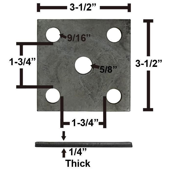 Galvanized Trailer Axle Tie Plate for 1 3/4" Axle and 1 3/4" Spring