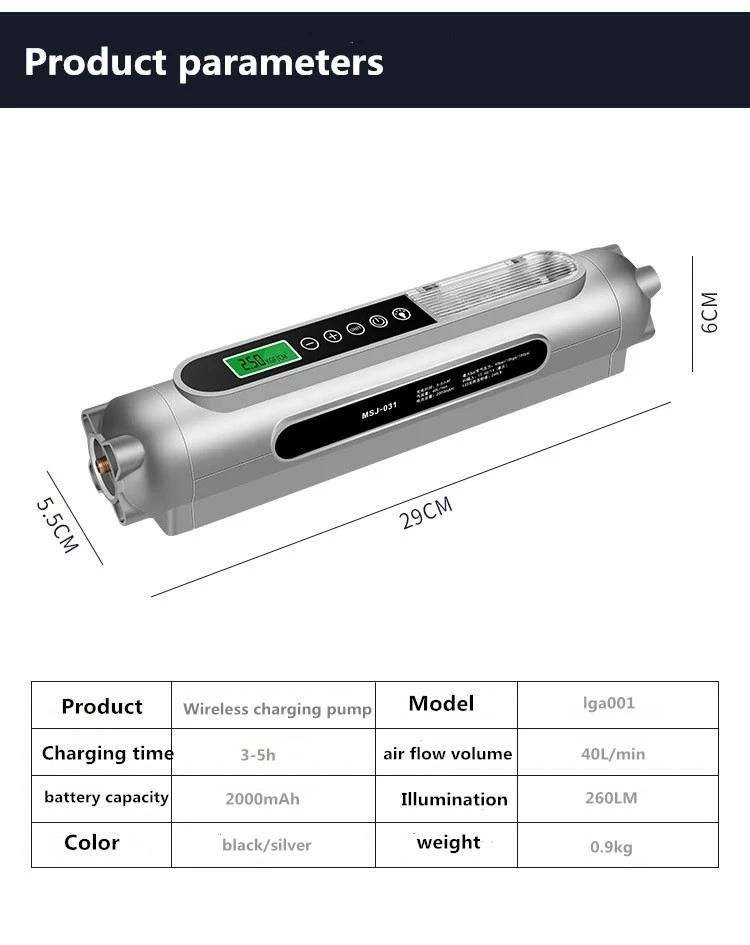 DC12V Rechargeable Cordless Auto Air Compress with LED Emergency Warning Lighting Air Tire Inflator Digital Tyre Inflator for Cars