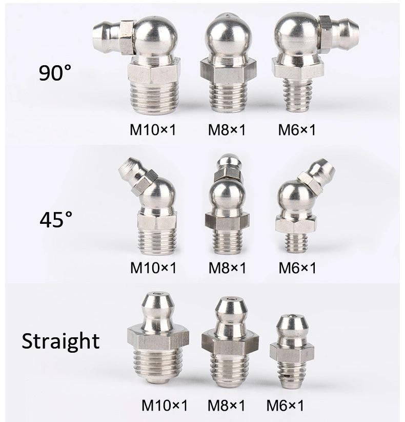 Nickel-Plated Grease Nipples M6X1 M8X1 M10X1