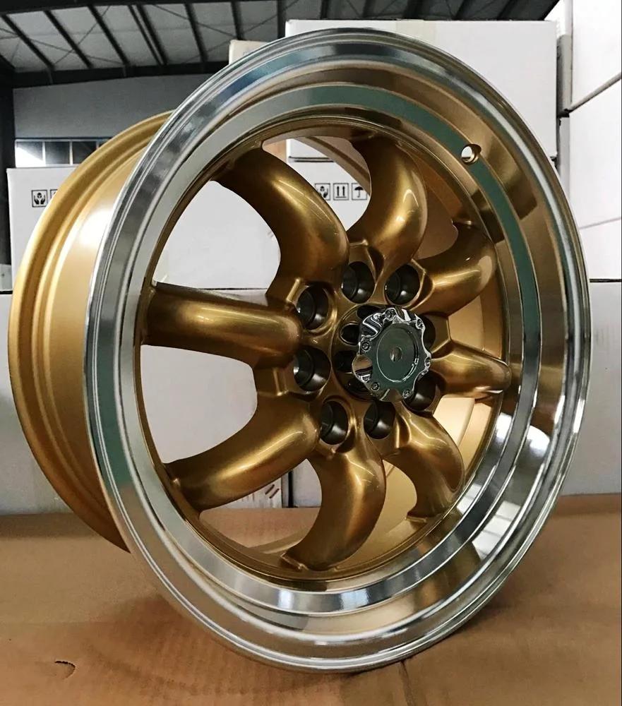 13X6 15X7 Wheel Rim Passenger Car Alloy Wheel Rim 4 Holes Gold Color 4X100/4X114.3 Et20