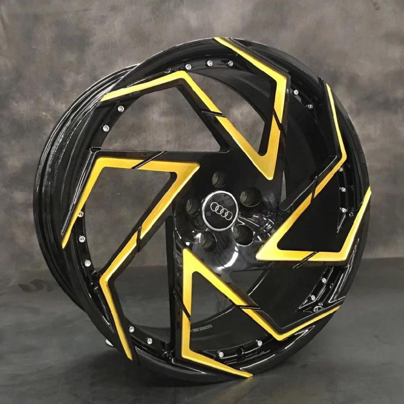 1 Piece Monoblock Aluminum Alloy Mag Wheel with Yellow Coating