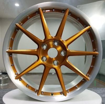 2 Piece Forged T6061 Alloy Rims Sport Aluminum Wheels for Customized Mag Rims Alloy Wheels &#160; with Brushed and Bronze Powder Coating&#160;