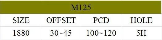 M125 JXD Brand Auto Spare Parts Alloy Wheel Rim Aftermarket Car Wheel