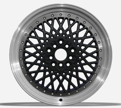 15/18 Inch Forged Wheels Black Machined Lip Deep Lip Aluminum Alloy Wheel