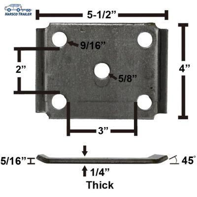 Oiled Trailer Axle Tie Plate with Bent Ends for 3&quot; Axle and 2&quot; Spring