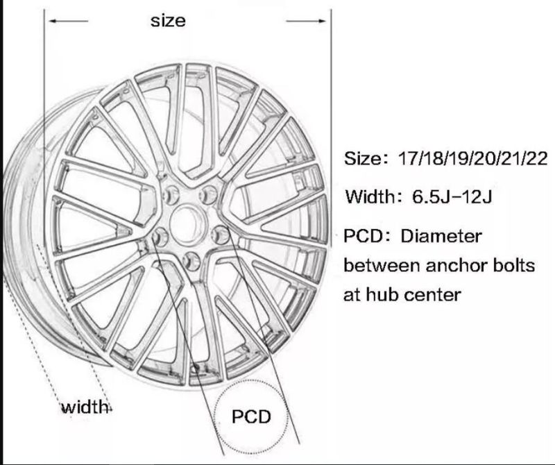 21 Inch for 110cm Tyre Size Aluminum Forged Alloy Wheel for Car Wheel Rims