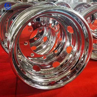 17.5X6.0 Aluminum Truck Wheel Hub Pilot Machined &amp; Polished Forged Wheel for Trucks/Buses Dual Wheel